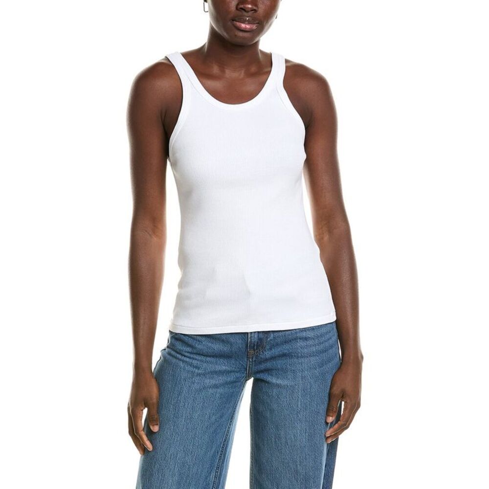 Amo Denim Womens Amo Long Rib Tank, White